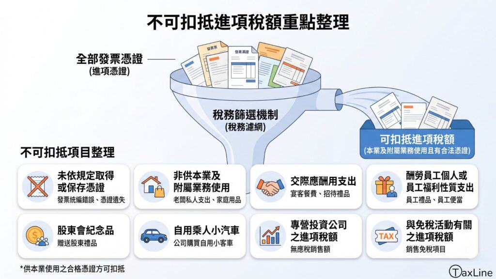 不可扣抵進項稅額重點整理